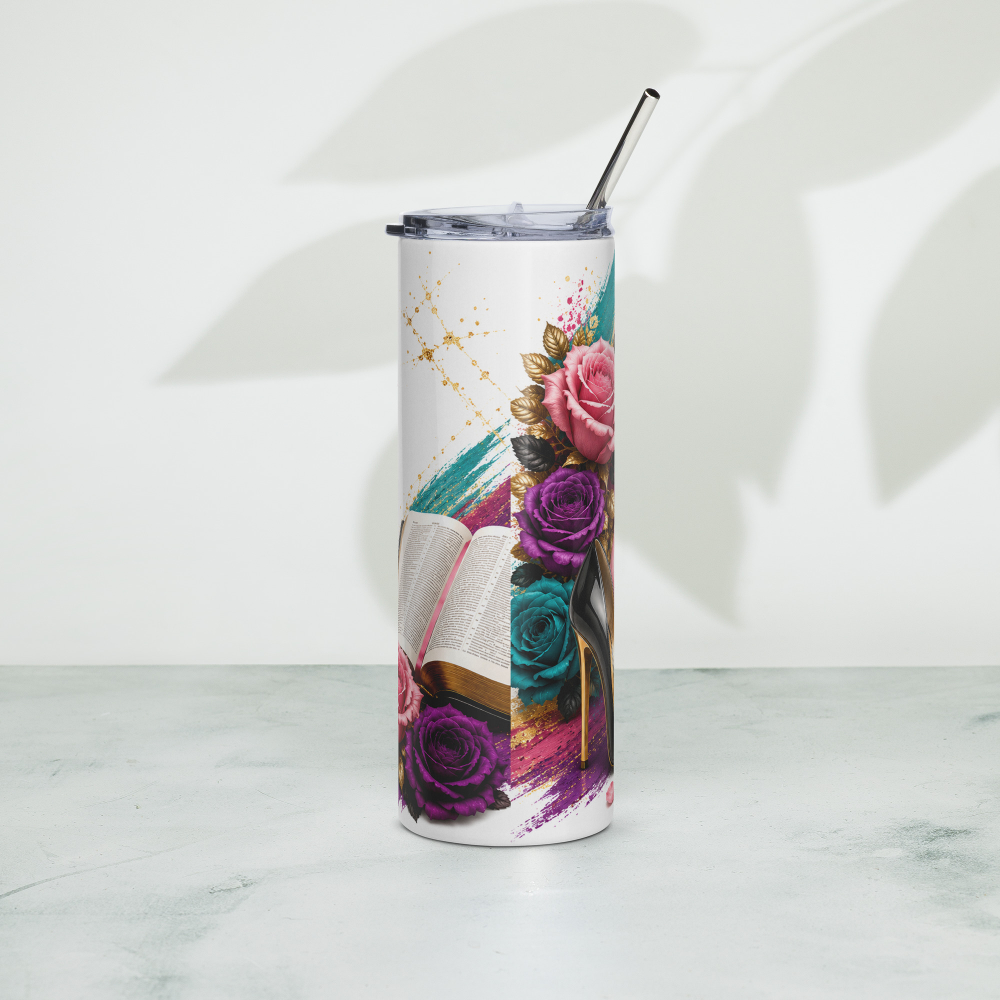 ✨ Crowned in Confidence, Wrapped in Redemption™ Skinny Tumbler ✨ - Image 5