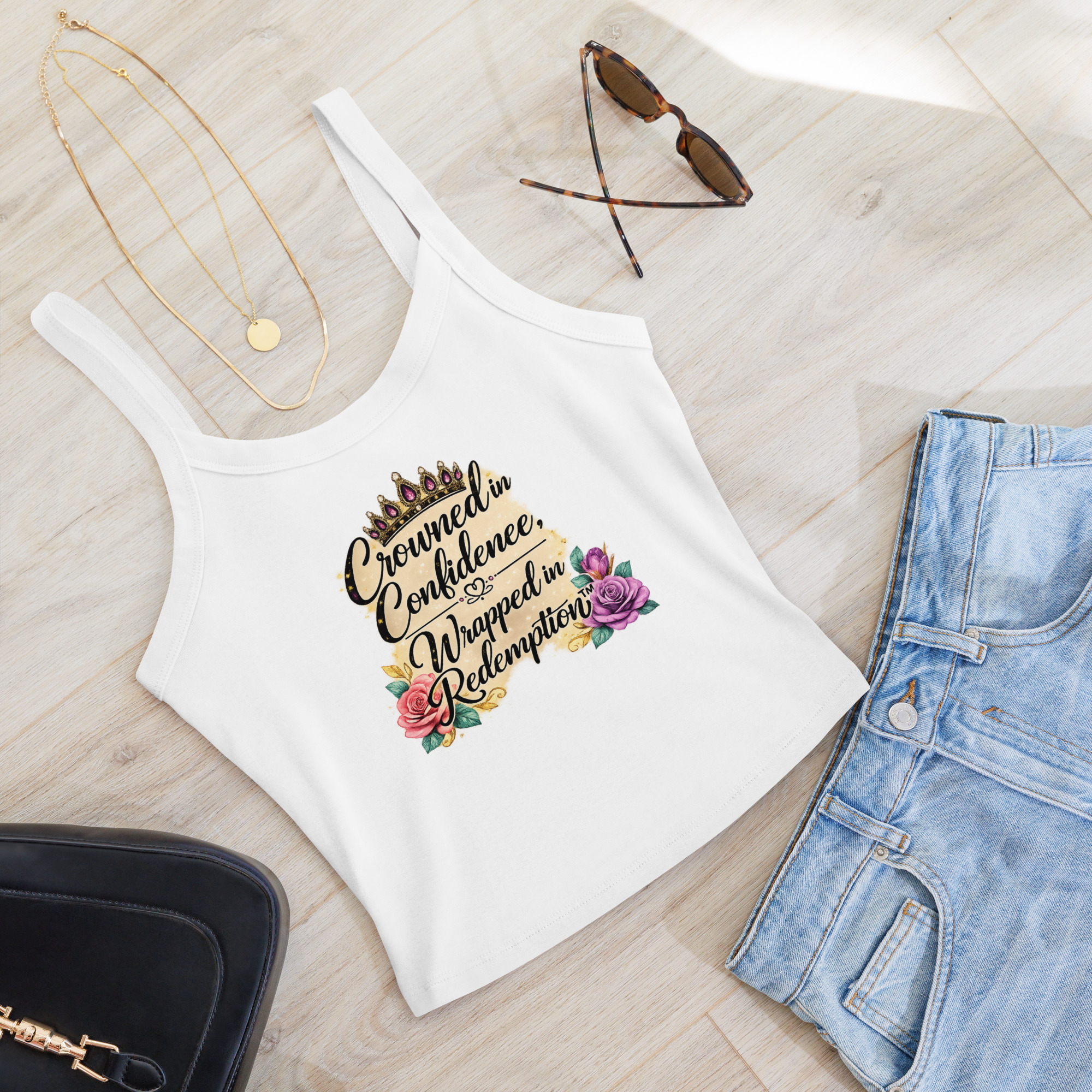 ✨ !Crowned in Confidence, Wrapped in Redemption™ Micro Rib Tank ✨ - Image 5