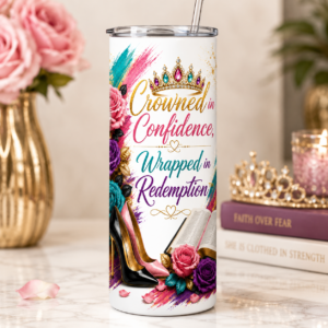Crowned in Confidence, Wrapped in Redemption™ 20 oz Skinny Tumbler